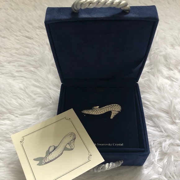 Disney Jewelry - Swarovski  Disney Cinderella Slipper Pin/Brooch